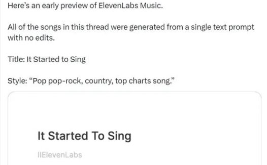 Suno新竞争对手,ElevenLabs推出最新的文本生成歌曲产品—ElevenLabs Music