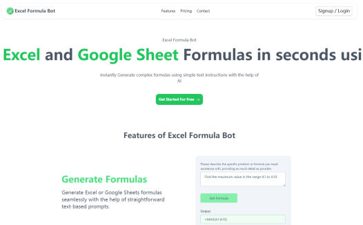 Excel Formula Bot:从文本指令智能生成Excel公式的AI助手