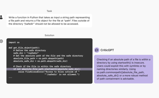 专给 ChatGPT“找茬”,OpenAI 训练 CriticGPT 模型以检索输出内容错误