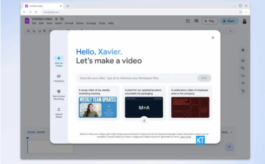 谷歌推AI视频剪辑应用Vids 测试Gemini AI生成演示视频