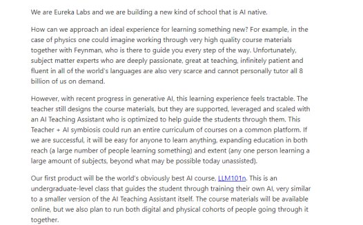 前OpenAI和特斯拉顶尖工程师创办AI原生学校Eureka Labs