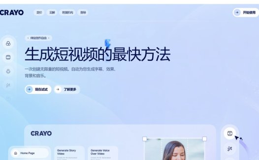 Crayo AI：一款创建短视频的AI工具，自动生成字幕、特效、背景和音乐