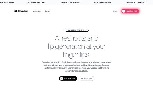 Deepshot:AI视频编辑器,可创建具有同步音频和视频的专业视频
