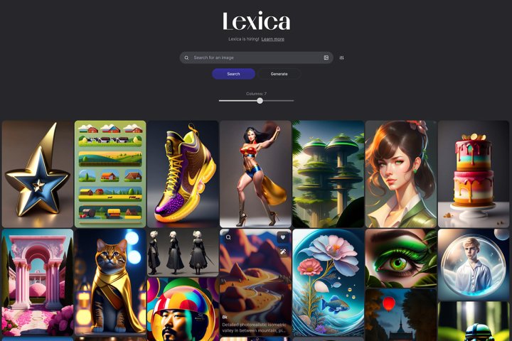 Lexica：AI图像搜索引擎，网站内有数百万张AI生成的图像 – AI-人工智能-1ai.net