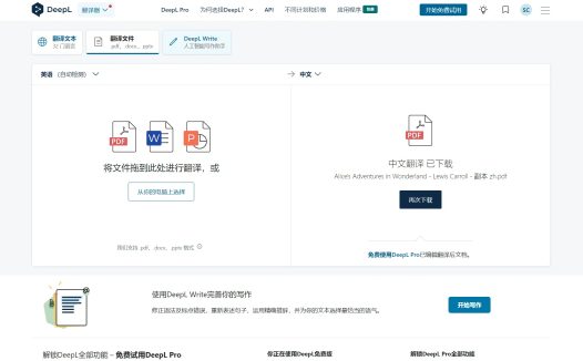 DeepL:在线翻译工具,在学术性文章翻译上有更加出色