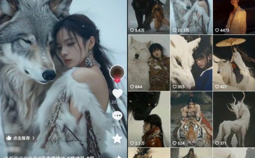 用AI生成美女与野兽的AI视频制作方法,5分钟学会被赞20万的爆款视频