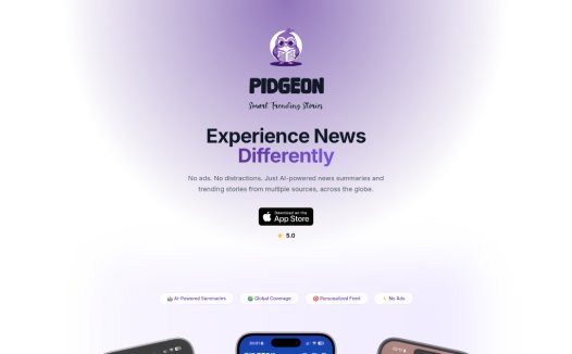 Pidgeon:基于AI的新闻应用,提供摘要和个性化内容