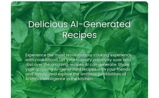cookAIfood:AI生成食谱的平台,让您发现和创造美味佳肴