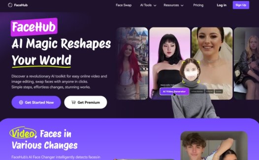 FaceHub:免费的在线AI换脸工具网站,提供在线视频和图像编辑功能