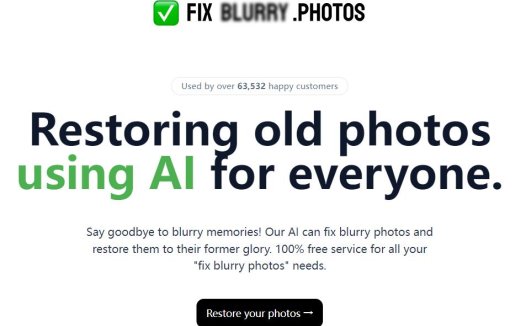 Fix Blurry Photos：AI照片修复，恢复旧的和模糊的面部照片