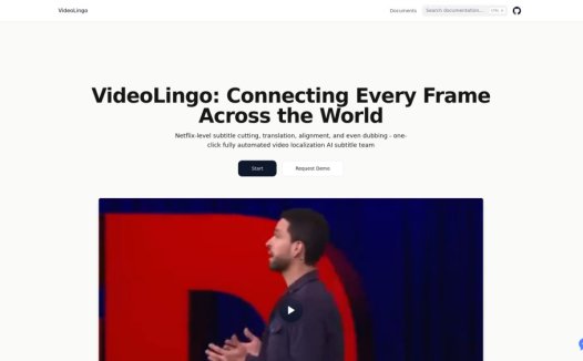 VideoLingo:全自动视频搬运工具,开源英语视频AI自动翻译配音神器