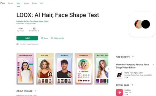 LOOX:一键换发型、潮流染发、虚拟试妆、卡通动漫头像制作,支持80+种发型的AI换发型工具