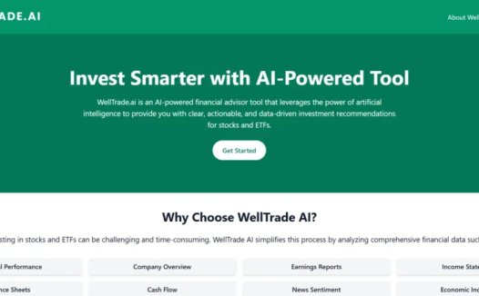 WellTrade:AI财务顾问工具,为您提供清晰、可操作且数据驱动的股票和 ETF 投资建议