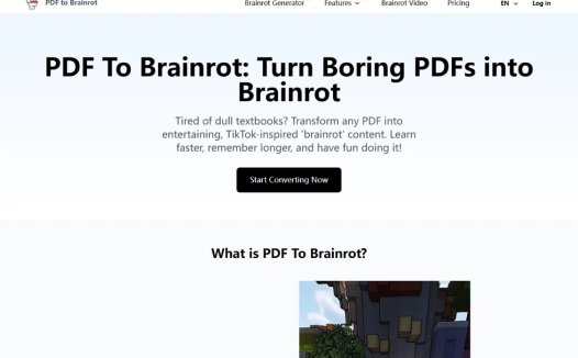 PDF To Brainrot:将PDF转换为脑洞内容,PDF一键转换TikTok视频
