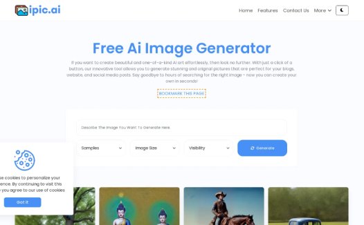 iPic:AI生成图片工具,根据文本提示生成定制图像