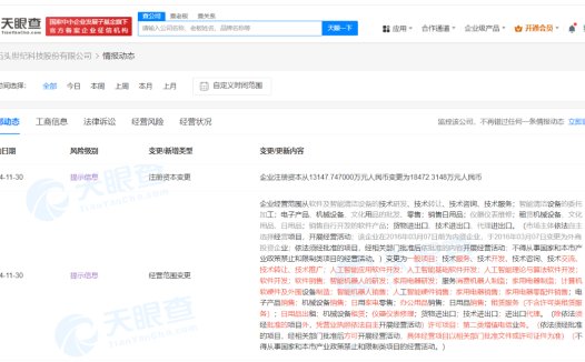 石头科技增资至 1.8 亿元，经营范围新增多项 AI 业务