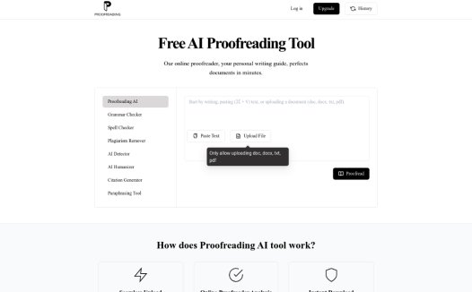 Proofreading AI：在线AI校对工具，几分钟内即可修改您的论文