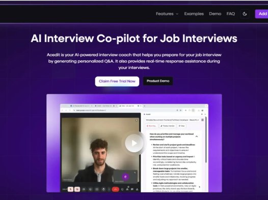 Acedit：求职者在线面试AI工具，实时求职面试协助