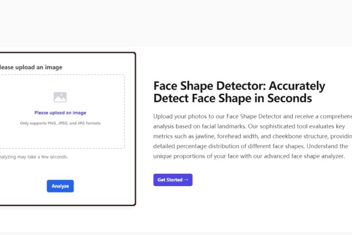 Face Shape Detector：快速识别脸型的AI工具，帮助用户准确识别自己的面部形状和特征 – AI-人工智能-1ai.net