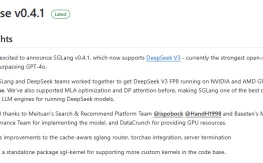 AMD:已将 DeepSeek-V3 模型集成到 Instinct MI300X GPU 上,利用 SGLang 彻底改变 AI 开发