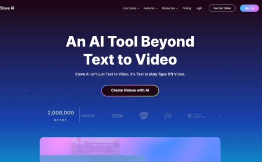 Steve AI：一款在线AI视频制作软件，几秒钟内制作视频和动画