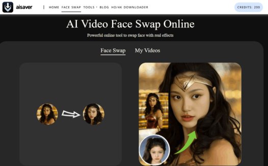 AISaver:AI视频换脸,一键轻松替换面孔的AI视频换脸工具