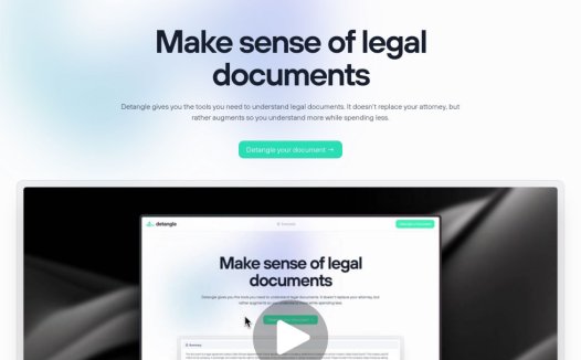 Detangle：AI法律助手，提供AI生成的法律文件摘要