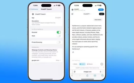 OpenAI 出新招:ChatGPT 变身苹果 Safari 浏览器默认搜索引擎
