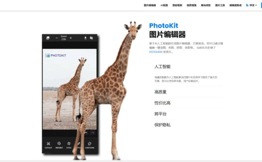 PhotoKit：免费抠图的AI图片在线编辑器，提供一键抠图、改图、修图、美图等功能