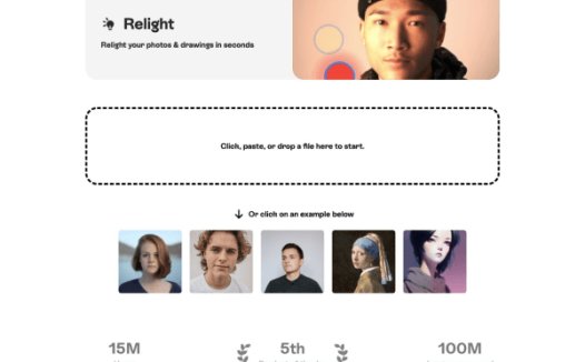 Relight：AI照片光影编辑工具，可以直接对图片进行任意位置和颜色的打光
