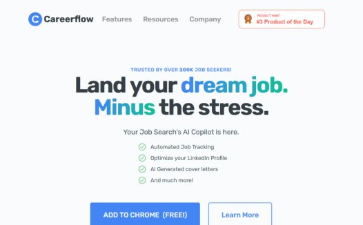 Careerflow：AI求职助手，提供AI简历生成、求职信撰写、面试模拟等功能