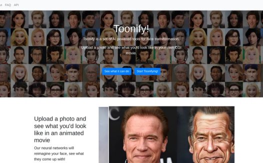 Toonify：AI面部变换工具，能够将你的照片转化为动画风格的图像