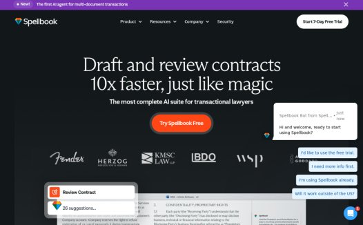 Spellbook:AI法律助手服务,AI合同起草和审查助手工具