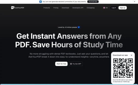 AskYourPDF：PDF阅读聊天AI工具，快速分析文档、撰写文章