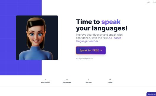 Gliglish:AI口语学习平台,帮助用户提高口语流利度和自信心