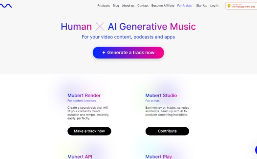 Mubert：AI生成音乐的网站，1分钟内生成AI背景音乐
