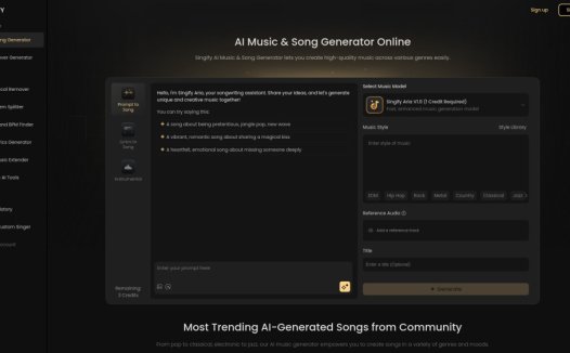 Singify：免费在线AI歌曲生成器，FineShare推出的在线AI音乐与歌曲生成器