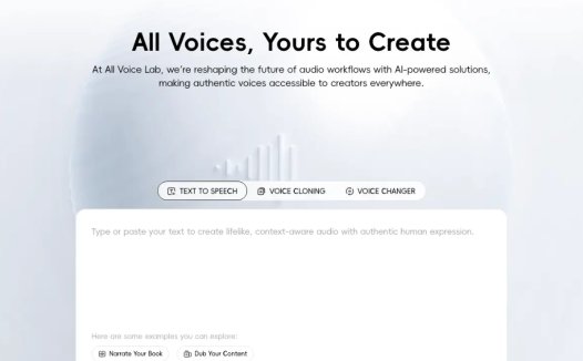 All Voice Lab：超逼真AI语音和克隆平台，提供文本转语音、语音克隆和语音转换功能