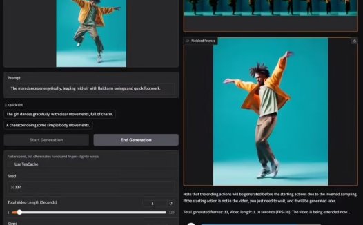FramePack 降低 AI视频生成硬件门槛,6GB 显存即可生成 60 秒视频