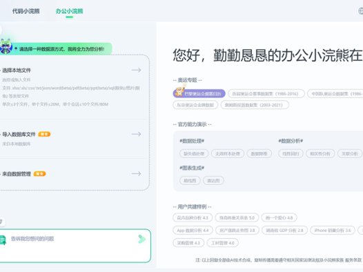 办公小浣熊Raccoon:智能办公助手,一款将AI大模型与文档编辑、数据分析场景深度结合的工具型产品