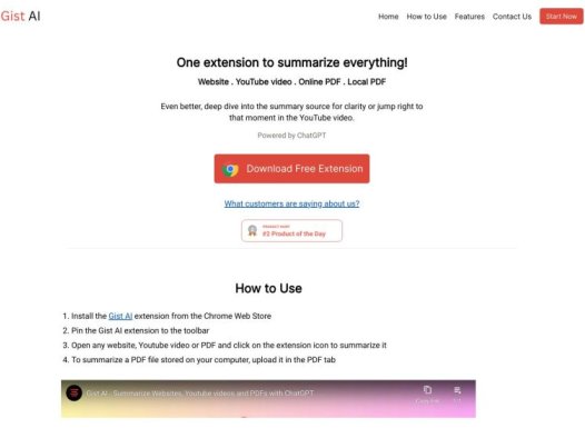 Gist AI：一款完全免费的AI摘要工具，提取长篇文章、YouTube视频或PDF文件的关键要点