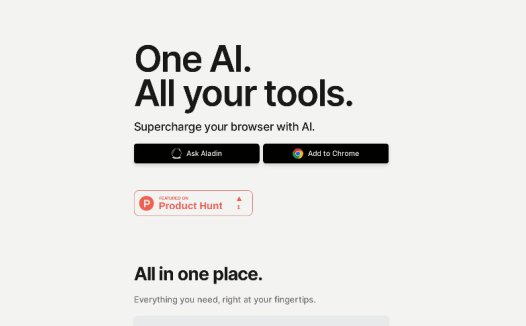 Aladin:一款浏览器AI扩展,一键式智能处理文档、网站和视频