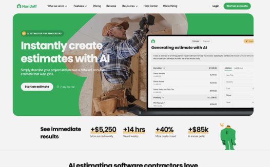 Handoff AI：一款为翻新和维修人员打造的AI建筑软件，可实现自动化估算、投标和项目管理