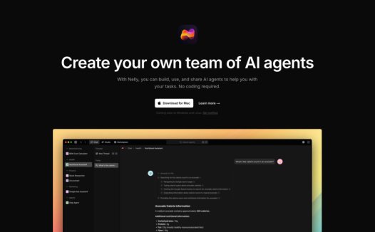 Nelly:AI代理平台,无需编码即可创建、使用和分享AI智能体