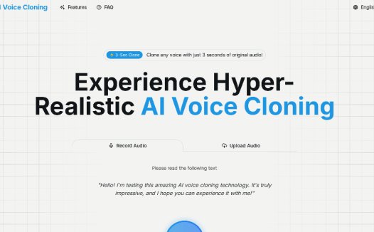 AI Voice Cloning：可克隆逼真AI语音，支持英语、中文、日语、韩语等多种语言