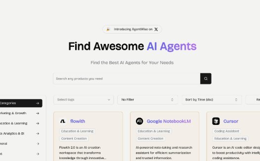 AgentWise：AI智能体搜索与发现平台，汇集众多AI工具