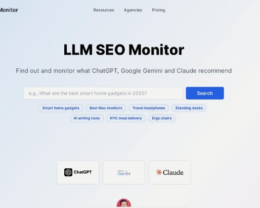 LLM SEO Monitor：AI搜索引擎优化监控工具，提升在ChatGPT、Google Gemini和Claude等AI平台上的排名