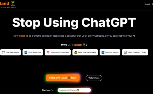 GPT Island：Chrome扩展程序，可在任何网页上与 AI 聊天
