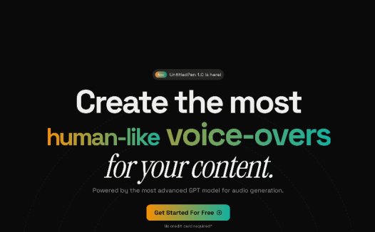 UntitledPen：AI语音生成平台，提供逼真的语音转换、文本编辑和智能转录功能