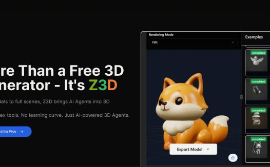 Z3D:AI原生3D建模工具,快速创建高质量3D模型和场景